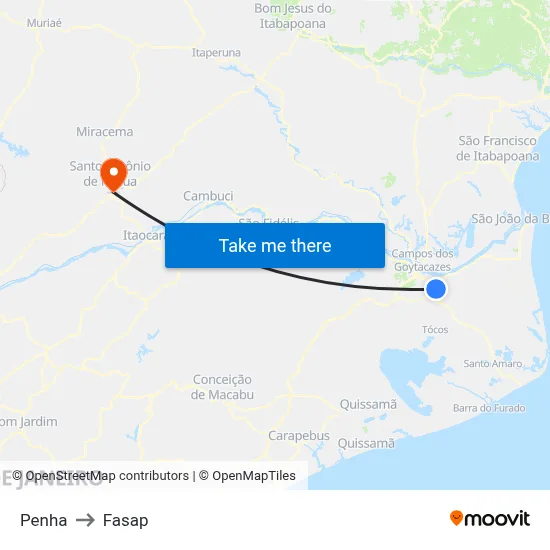 Penha to Fasap map