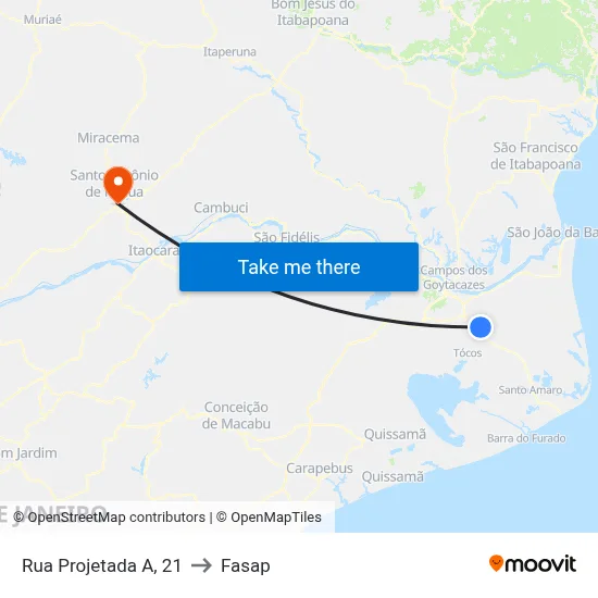 Rua Projetada A, 21 to Fasap map