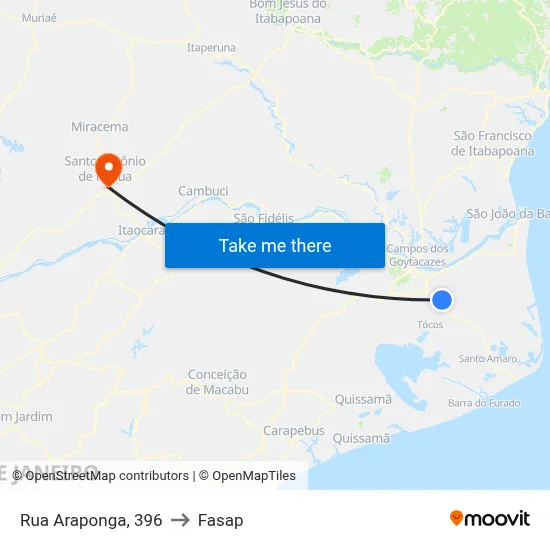 Rua Araponga, 396 to Fasap map