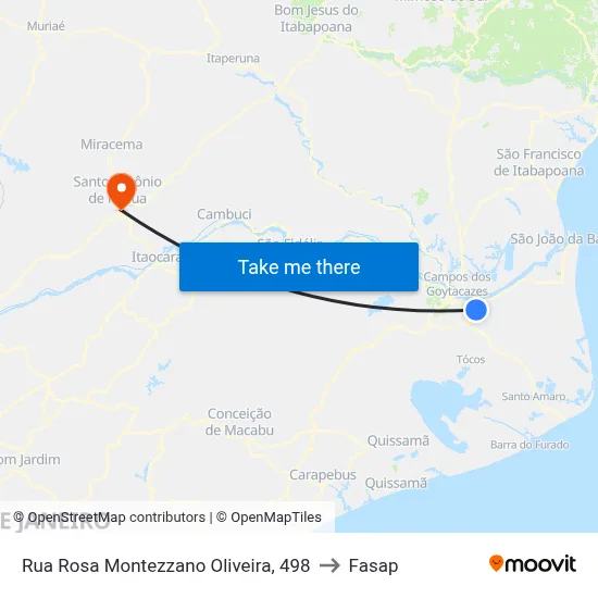 Rua Rosa Montezzano Oliveira, 498 to Fasap map
