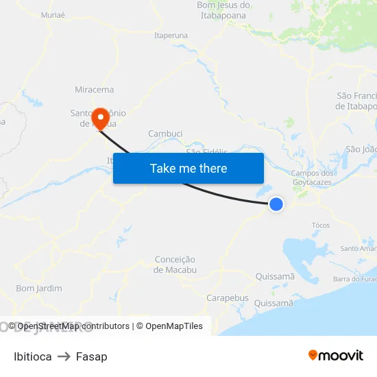 Ibitioca to Fasap map