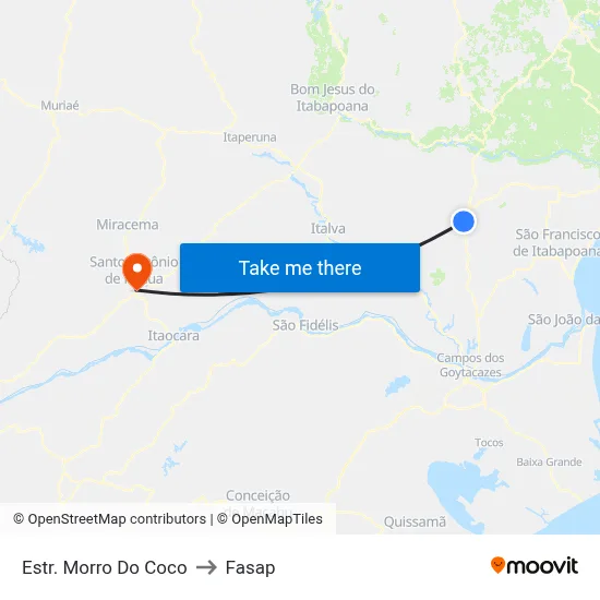 Estr. Morro Do Coco to Fasap map