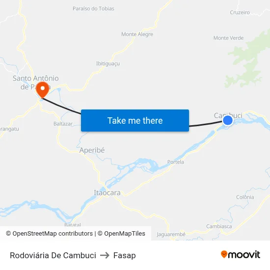 Rodoviária De Cambuci to Fasap map