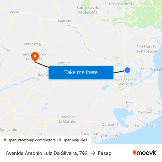 Avenida Antonio Luiz Da Silveira, 792 to Fasap map