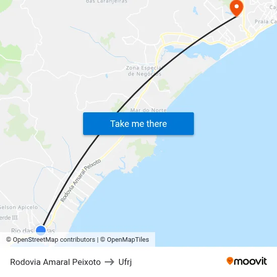 Rodovia Amaral Peixoto to Ufrj map