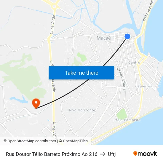 Rua Doutor Télio Barreto Próximo Ao 216 to Ufrj map