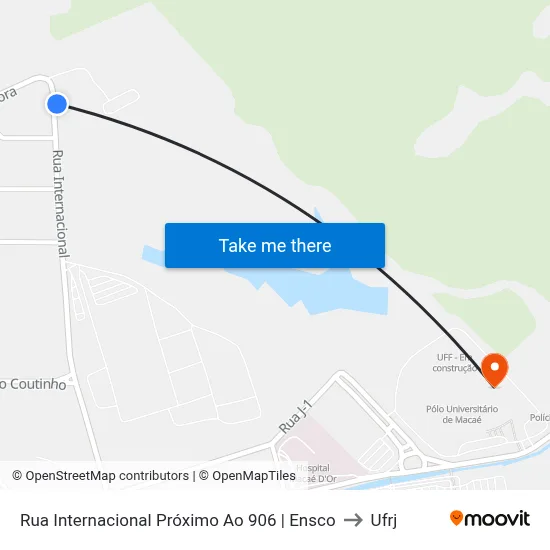 Rua Internacional Próximo Ao 906 | Ensco to Ufrj map
