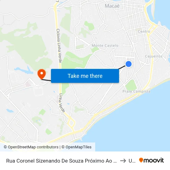 Rua Coronel Sizenando De Souza Próximo Ao 490 to Ufrj map