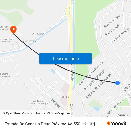 Estrada Da Cancela Preta Próximo Ao 550 to Ufrj map