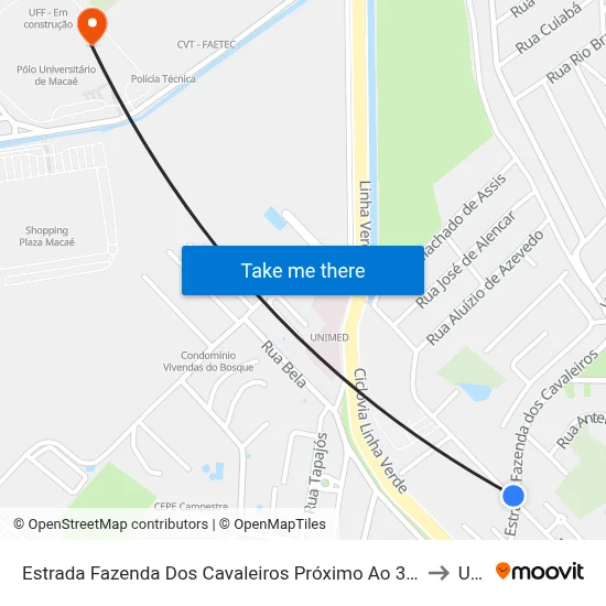 Estrada Fazenda Dos Cavaleiros Próximo Ao 370 to Ufrj map