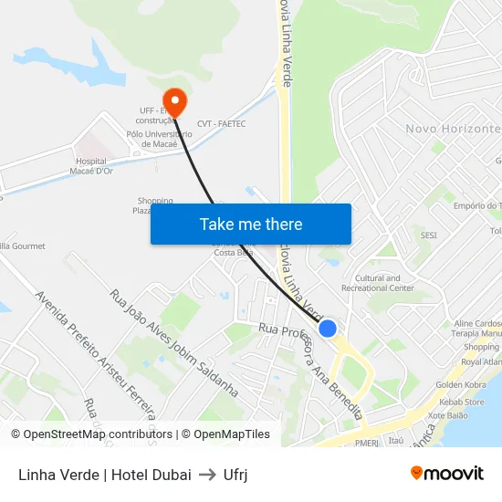 Linha Verde | Hotel Dubai to Ufrj map