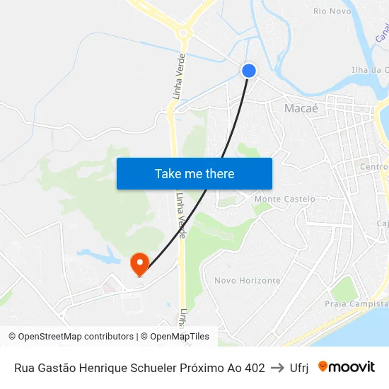 Rua Gastão Henrique Schueler Próximo Ao 402 to Ufrj map