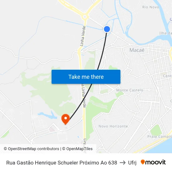 Rua Gastão Henrique Schueler Próximo Ao 638 to Ufrj map
