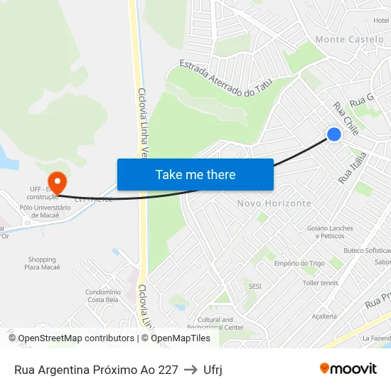 Rua Argentina Próximo Ao 227 to Ufrj map