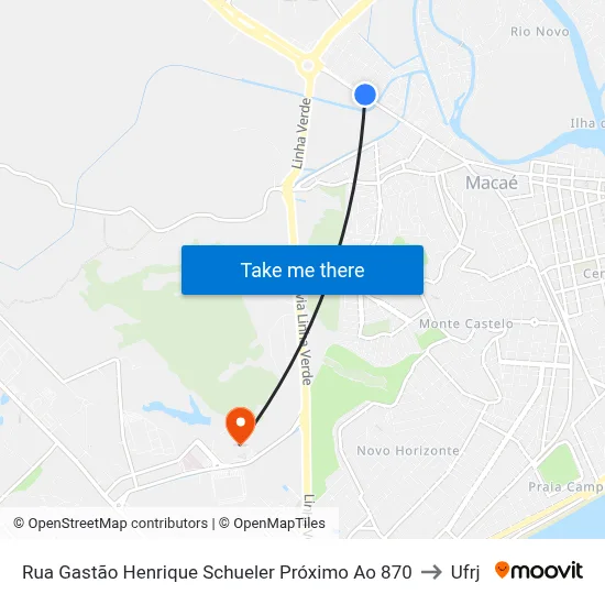 Rua Gastão Henrique Schueler Próximo Ao 870 to Ufrj map