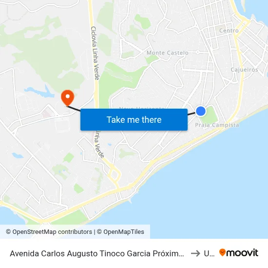 Avenida Carlos Augusto Tinoco Garcia Próximo Ao 577 to Ufrj map