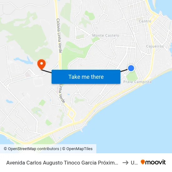 Avenida Carlos Augusto Tinoco Garcia Próximo Ao 373 to Ufrj map