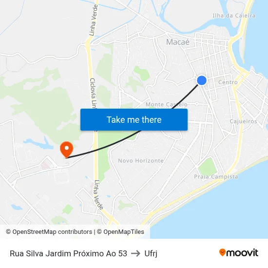 Rua Silva Jardim Próximo Ao 53 to Ufrj map