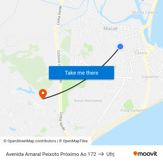 Avenida Amaral Peixoto Próximo Ao 172 to Ufrj map