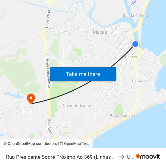 Rua Presidente Sodré Próximo Ao 369 (Linhas Intermunicipais) to Ufrj map