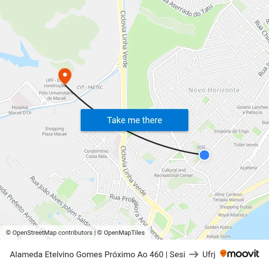 Alameda Etelvino Gomes Próximo Ao 460 | Sesi to Ufrj map