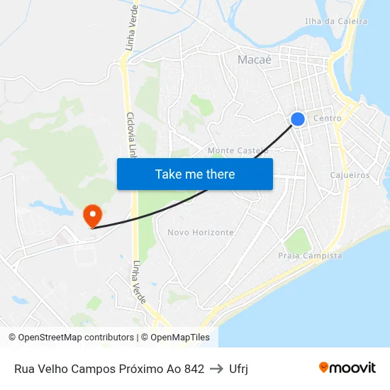 Rua Velho Campos Próximo Ao 842 to Ufrj map