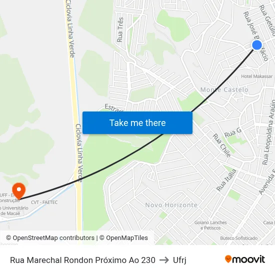 Rua Marechal Rondon Próximo Ao 230 to Ufrj map