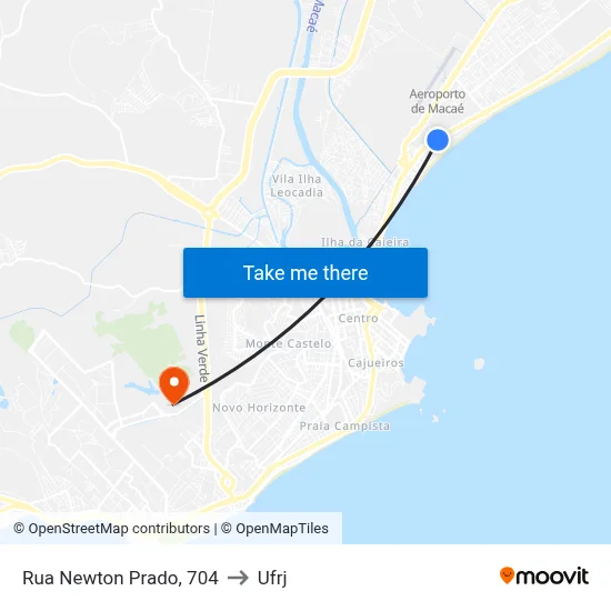Rua Newton Prado, 704 to Ufrj map