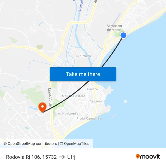 Rodovia Rj 106, 15732 to Ufrj map