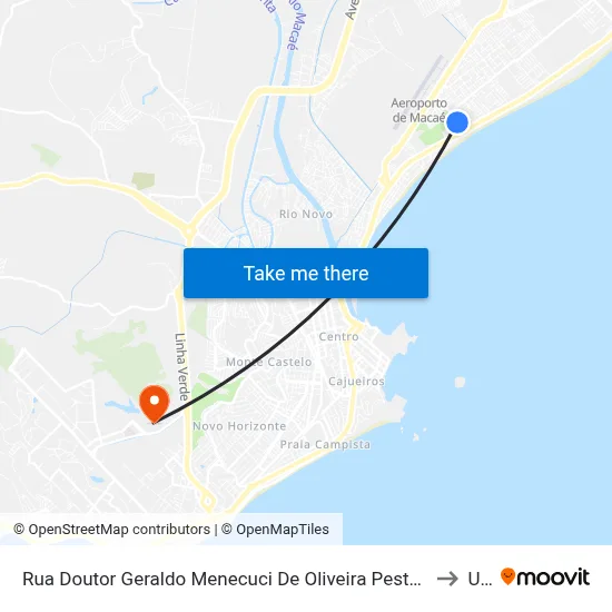 Rua Doutor Geraldo Menecuci De Oliveira Pestalozi, 135-241 to Ufrj map