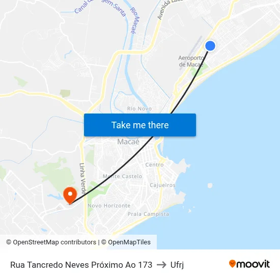 Rua Tancredo Neves Próximo Ao 173 to Ufrj map