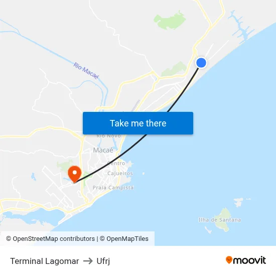 Terminal Lagomar to Ufrj map