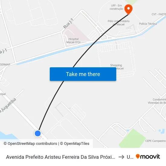 Avenida Prefeito Aristeu Ferreira Da Silva Próximo Ao 4834 to Ufrj map