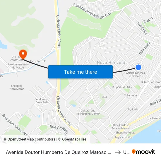 Avenida Doutor Humberto De Queiroz Matoso Próximo Ao 523 to Ufrj map
