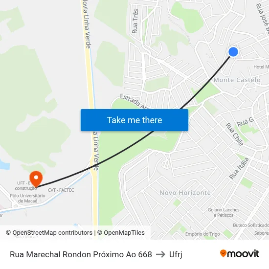 Rua Marechal Rondon Próximo Ao 668 to Ufrj map