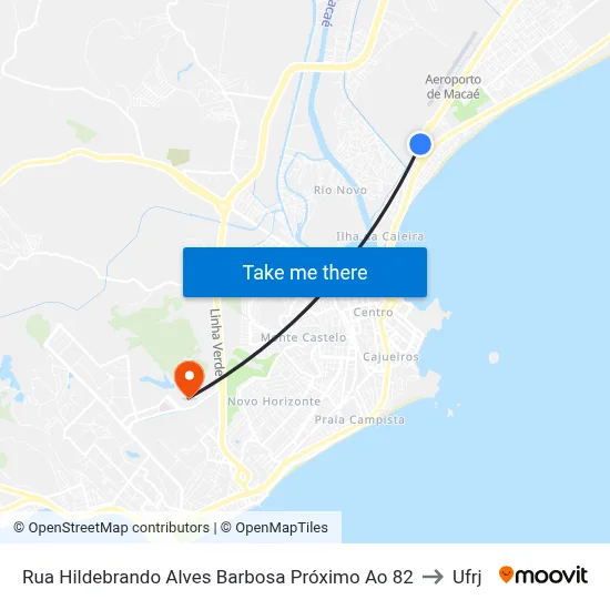 Rua Hildebrando Alves Barbosa Próximo Ao 82 to Ufrj map