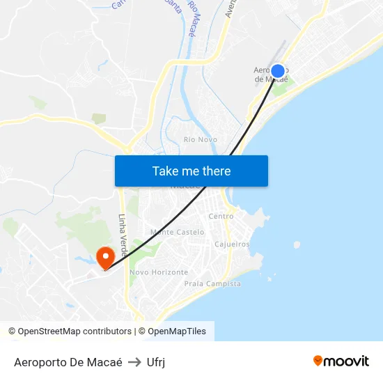 Aeroporto De Macaé to Ufrj map
