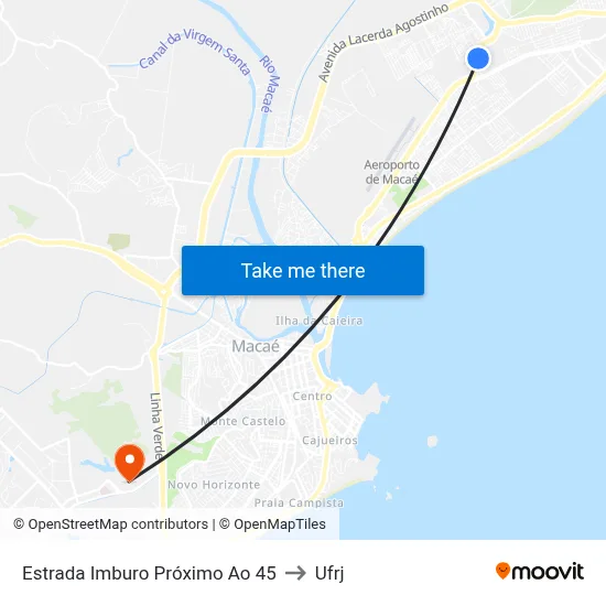 Estrada Imburo Próximo Ao 45 to Ufrj map