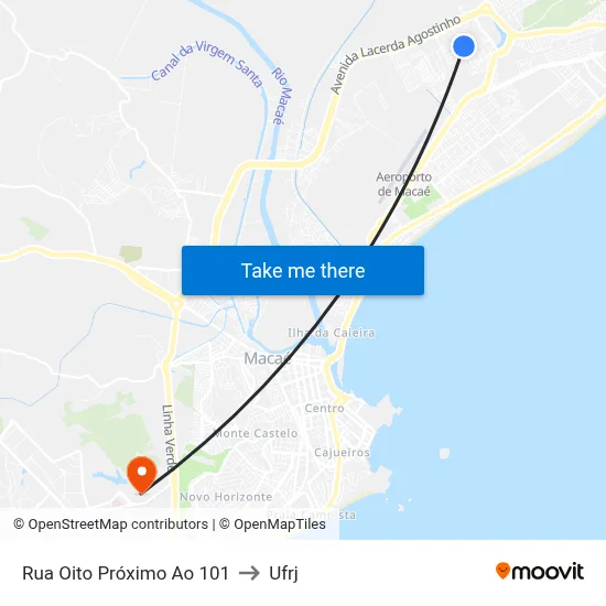 Rua Oito Próximo Ao 101 to Ufrj map