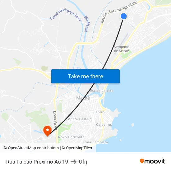 Rua Falcão Próximo Ao 19 to Ufrj map