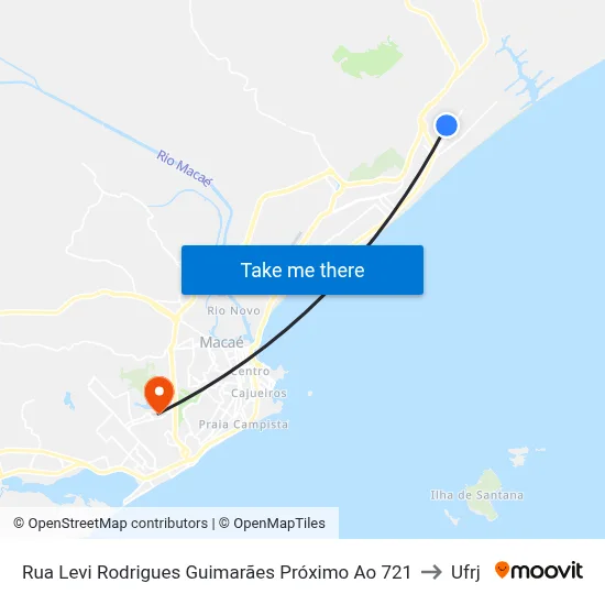 Rua Levi Rodrigues Guimarães Próximo Ao 721 to Ufrj map