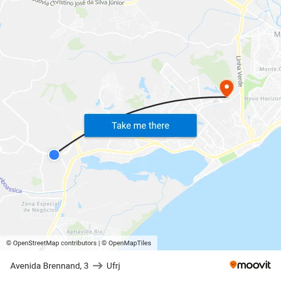 Avenida Brennand, 3 to Ufrj map