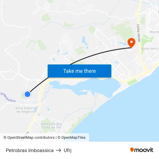 Petrobras Imboassica to Ufrj map