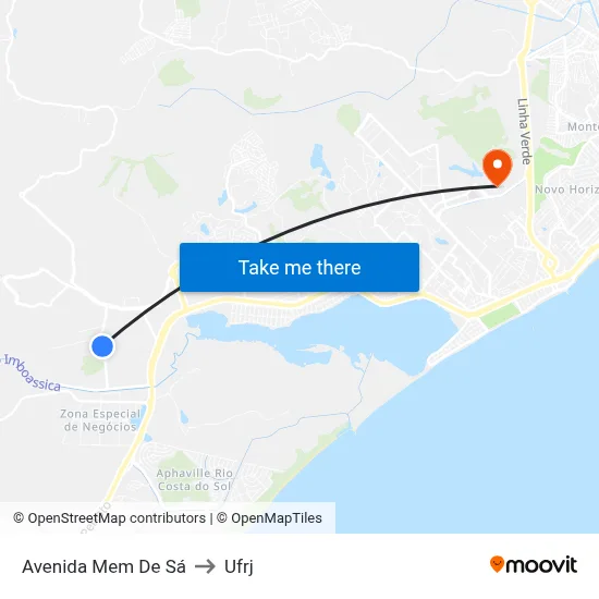 Avenida Mem De Sá to Ufrj map