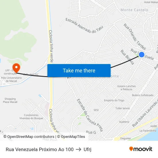 Rua Venezuela Próximo Ao 100 to Ufrj map