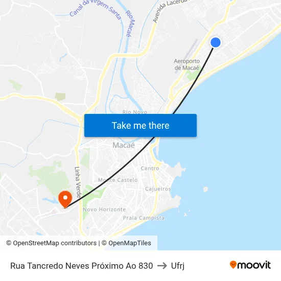 Rua Tancredo Neves Próximo Ao 830 to Ufrj map