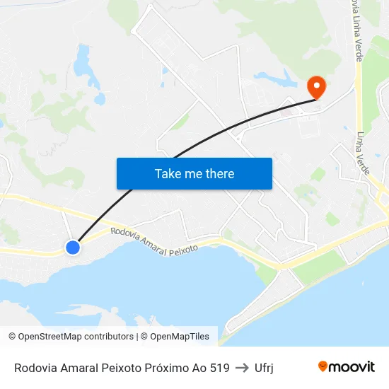 Rodovia Amaral Peixoto Próximo Ao 519 to Ufrj map