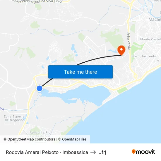 Rodovia Amaral Peixoto - Imboassica to Ufrj map