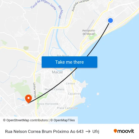 Rua Nelson Correa Brum Próximo Ao 643 to Ufrj map