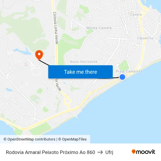 Rodovia Amaral Peixoto Próximo Ao 860 to Ufrj map